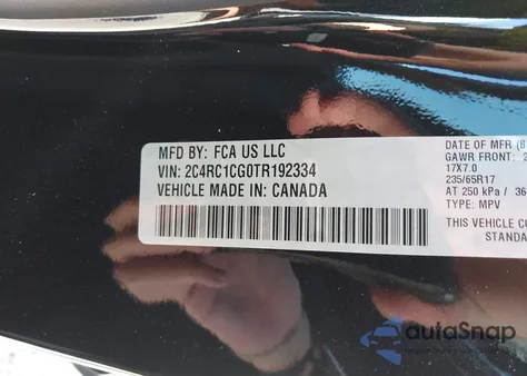 2026 Chrysler Voyager Lx z USA, uszkodzony, nr VIN 2C4RC1CG0TR192334